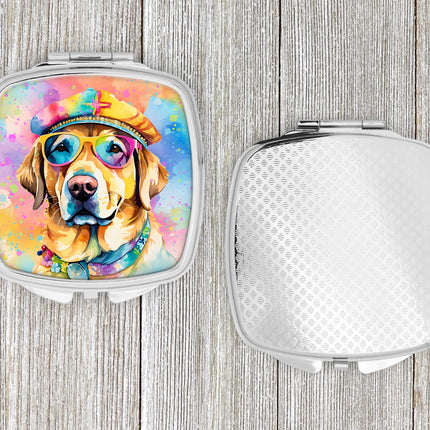 Yellow Labrador Hippie Dawg Compact Mirror