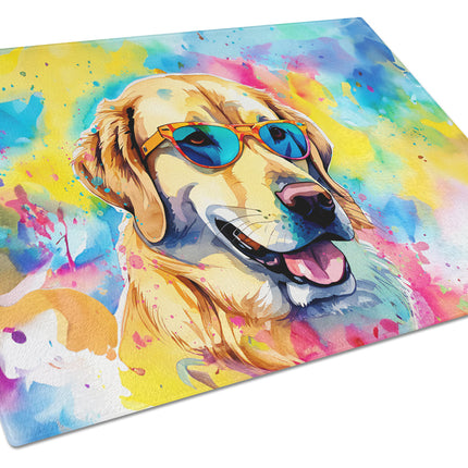 Yellow Labrador Hippie Dawg Glass Cutting Board