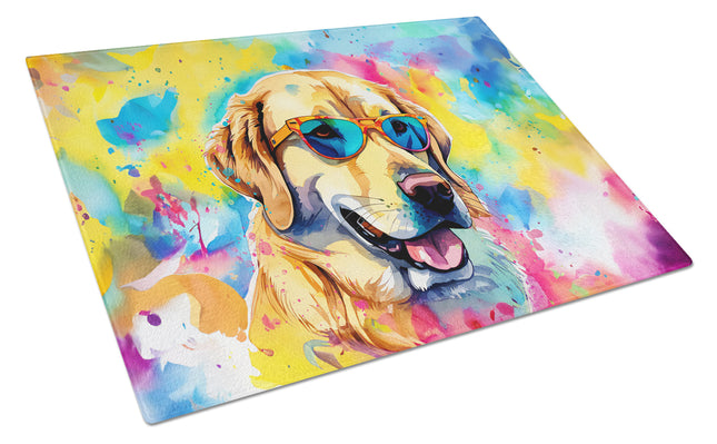Yellow Labrador Hippie Dawg Glass Cutting Board