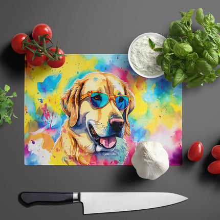 Yellow Labrador Hippie Dawg Glass Cutting Board