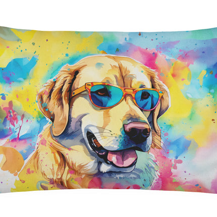 Yellow Labrador Hippie Dawg Throw Pillow