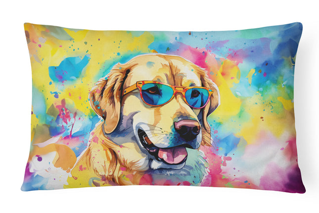 Yellow Labrador Hippie Dawg Throw Pillow