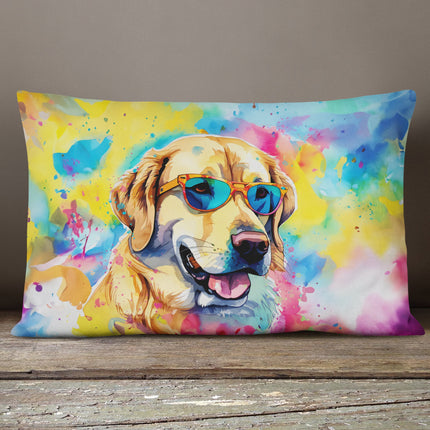 Yellow Labrador Hippie Dawg Throw Pillow