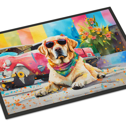 Yellow Labrador Hippie Dawg Doormat