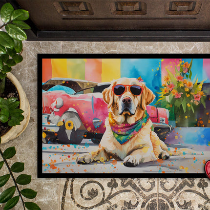 Yellow Labrador Hippie Dawg Doormat