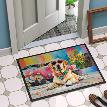 Yellow Labrador Hippie Dawg Doormat