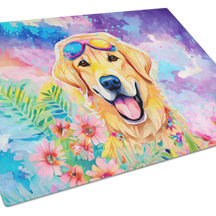 Yellow Labrador Hippie Dawg Glass Cutting Board