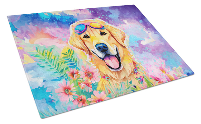 Yellow Labrador Hippie Dawg Glass Cutting Board
