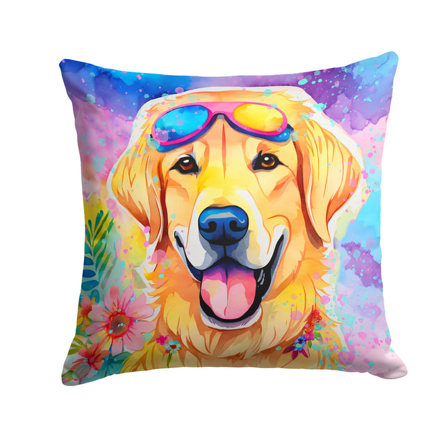 Yellow Labrador Hippie Dawg Throw Pillow