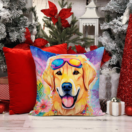 Yellow Labrador Hippie Dawg Throw Pillow