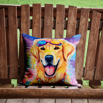 Yellow Labrador Hippie Dawg Throw Pillow