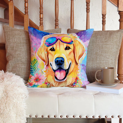 Yellow Labrador Hippie Dawg Throw Pillow