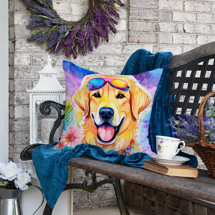 Yellow Labrador Hippie Dawg Throw Pillow