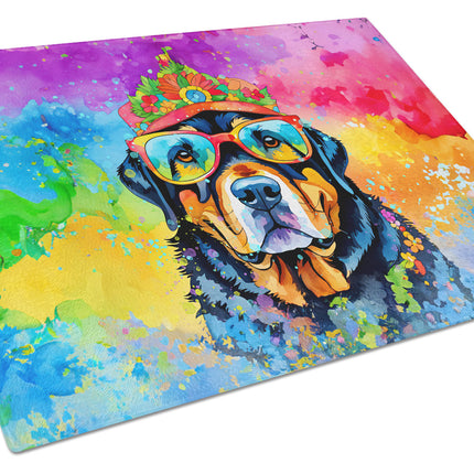 Rottweiler Hippie Dawg Glass Cutting Board