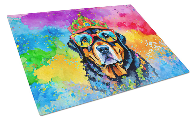 Rottweiler Hippie Dawg Glass Cutting Board