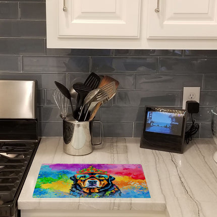 Rottweiler Hippie Dawg Glass Cutting Board
