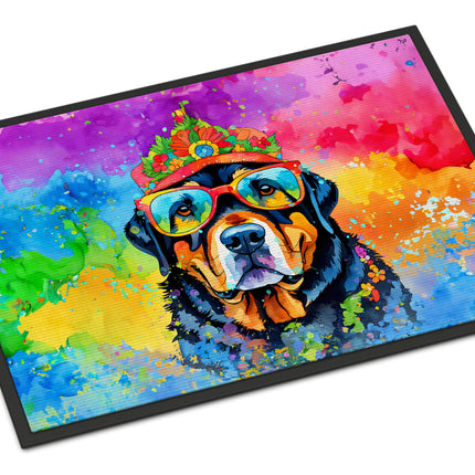 Rottweiler Hippie Dawg Doormat
