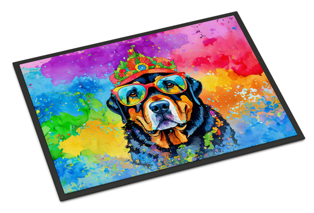Rottweiler Hippie Dawg Doormat