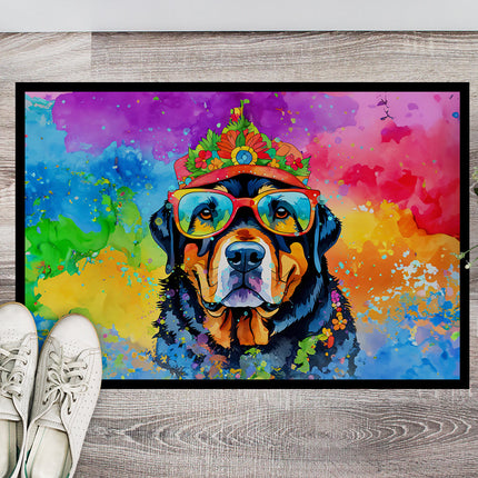 Rottweiler Hippie Dawg Doormat
