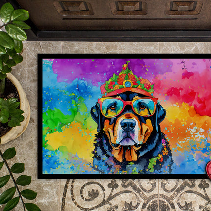Rottweiler Hippie Dawg Doormat