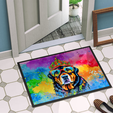 Rottweiler Hippie Dawg Doormat