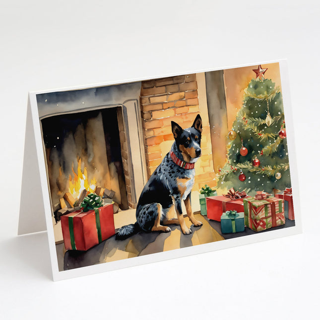 Australian Cattle Dog Cozy Christmas Greeting Cards Pack of 8