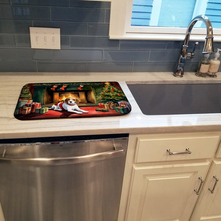 Beagle Cozy Christmas Dish Drying Mat