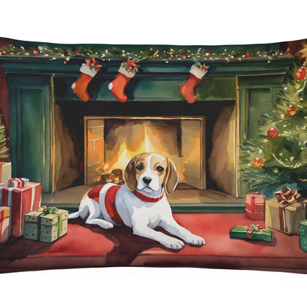 Beagle Cozy Christmas Throw Pillow