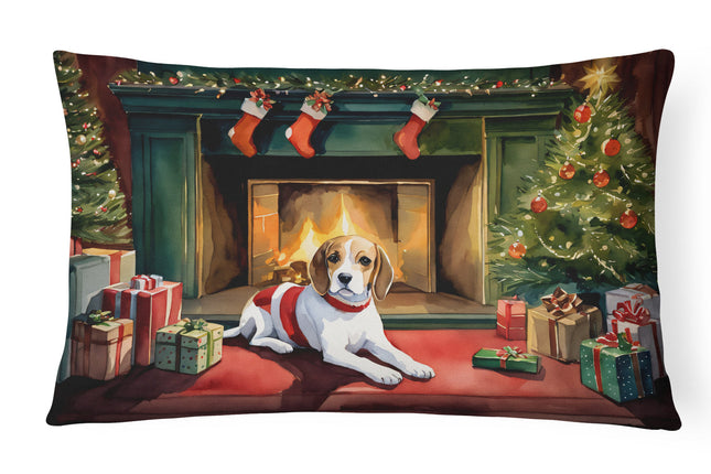 Beagle Cozy Christmas Throw Pillow