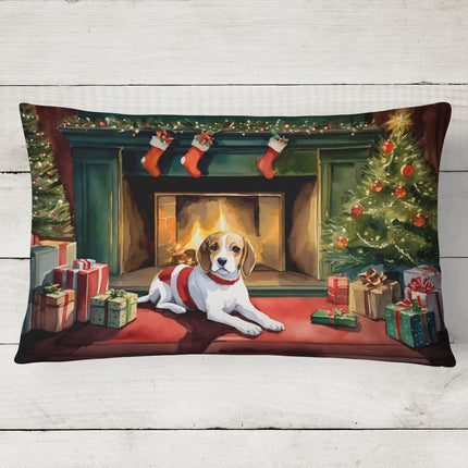 Beagle Cozy Christmas Throw Pillow