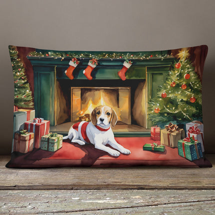 Beagle Cozy Christmas Throw Pillow