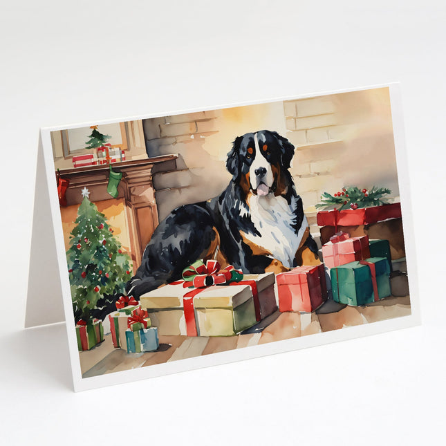 Bernese Mountain Dog Cozy Christmas Greeting Cards Pack of 8