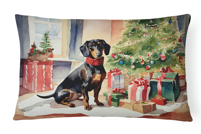 Dachshund Cozy Christmas Throw Pillow