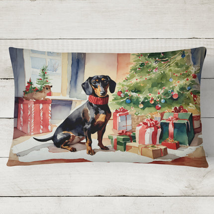 Dachshund Cozy Christmas Throw Pillow