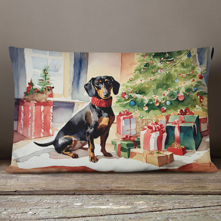 Dachshund Cozy Christmas Throw Pillow