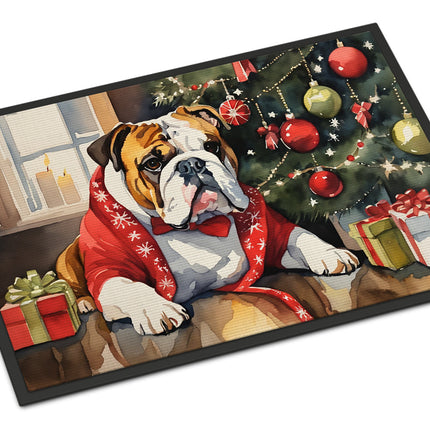 English Bulldog Cozy Christmas Doormat