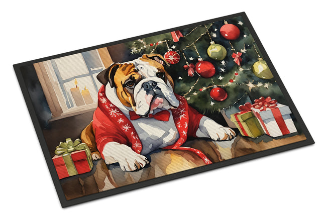 English Bulldog Cozy Christmas Doormat
