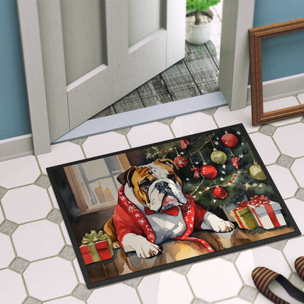 English Bulldog Cozy Christmas Doormat