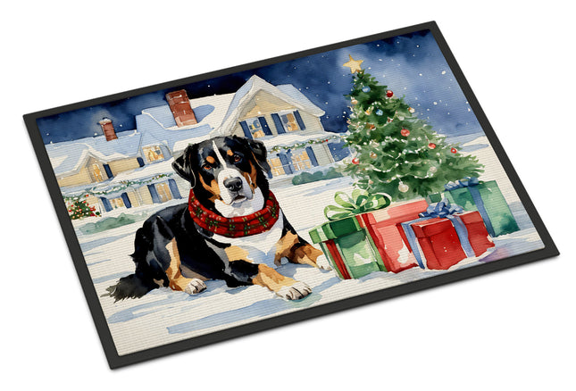 Entlebucher Mountain Dog Cozy Christmas Doormat
