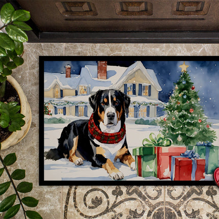 Entlebucher Mountain Dog Cozy Christmas Doormat