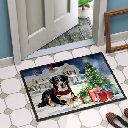 Entlebucher Mountain Dog Cozy Christmas Doormat