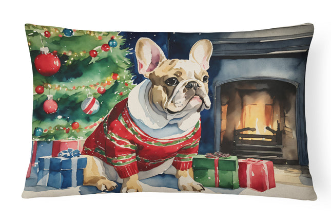French Bulldog Cozy Christmas Throw Pillow
