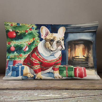 French Bulldog Cozy Christmas Throw Pillow