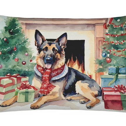 German Shepherd Cozy Christmas Throw Pillow
