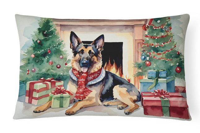German Shepherd Cozy Christmas Throw Pillow