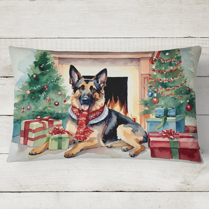 German Shepherd Cozy Christmas Throw Pillow
