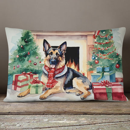 German Shepherd Cozy Christmas Throw Pillow