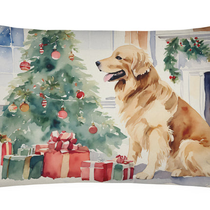 Golden Retriever Cozy Christmas Throw Pillow