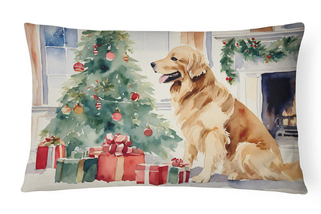 Golden Retriever Cozy Christmas Throw Pillow