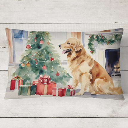 Golden Retriever Cozy Christmas Throw Pillow